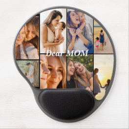 Modern BIrthday Mom Family Photo Colla Gel Mouse Pad