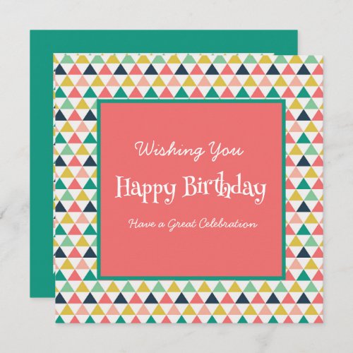 Modern Birthday Orange Teal Geometric White Script