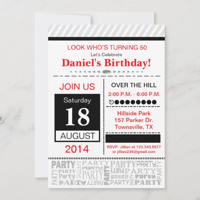 Modern Birthday Party Invitation (Front)