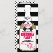 Modern Birthday Party Invitation Champagne 30th (Front/Back)