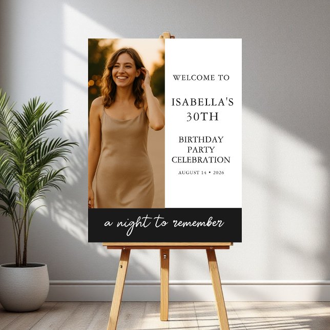 Modern Birthday Party Photo Welcome Foam Board (Creator Uploaded)