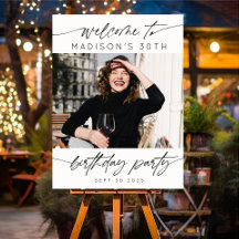 Modern Birthday Party Photo Welcome