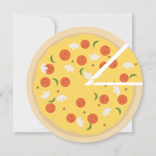 Modern Birthday Round Pizza Party Invitation