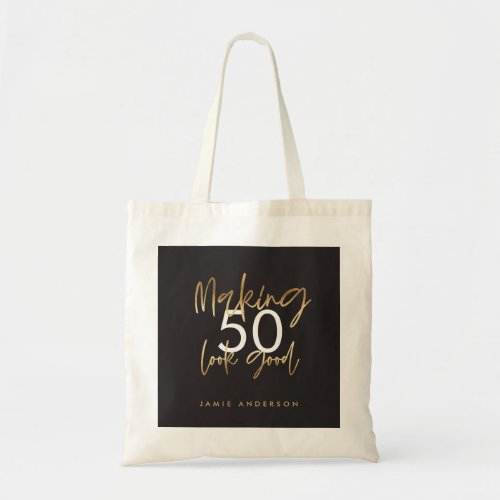 Modern birthday simple stylish elegant scrip tote bag