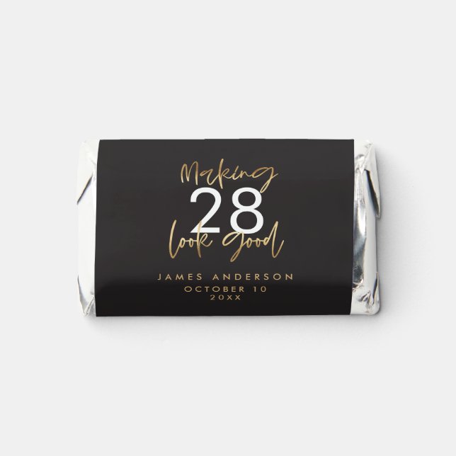 Modern birthday simple stylish elegant script hershey's miniatures (Front)