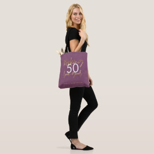 Modern birthday simple stylish elegant script tote bag