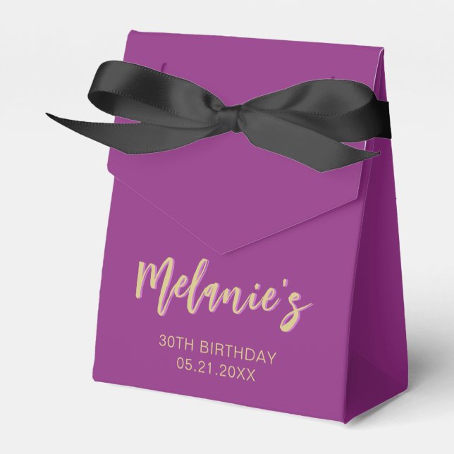 Modern Birthday Thank You Pink Favor Boxes (Front Side)