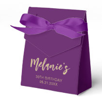 Modern Birthday Thank You Purple Favor Boxes