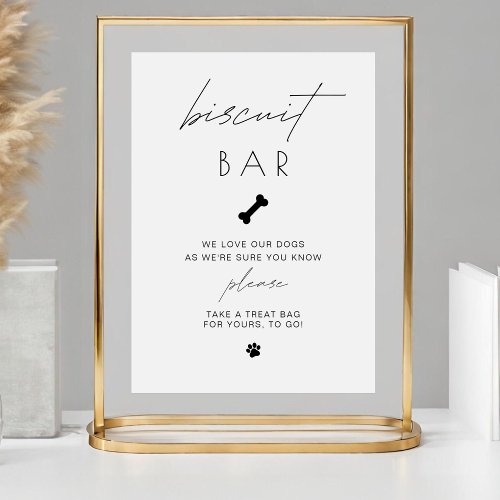 Modern Biscuit Bar Pet Treat Favor Wedding Sign