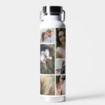 Modern black 10 photo personlaized elegant simple  water bottle<br><div class="desc">Modern black 10 photo personlaized elegant script simple gift. Ideal Christmas,  birthday,  graduation,  anniversary,  mothers day,  fathers day,  thinking of you gift.</div>