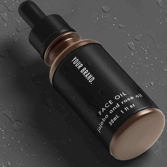 Modern Black 1oz 30ml Skincare Bottle Waterproof Labels (Creator Uploaded)