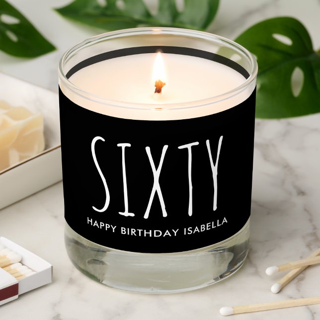 Modern Black | 60th Birthday | Scented Jar Candle (Creator Uploaded)