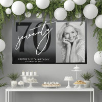 Modern Black 70th Birthday Party