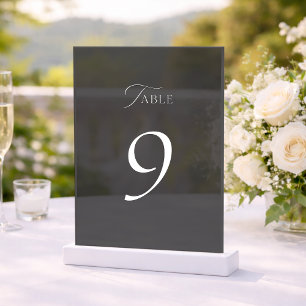 Modern Black Acrylic Table Number Sign