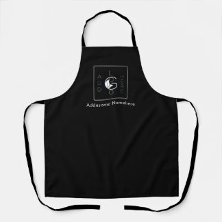 Modern Black Add Your Logo Business Marketing  Apron