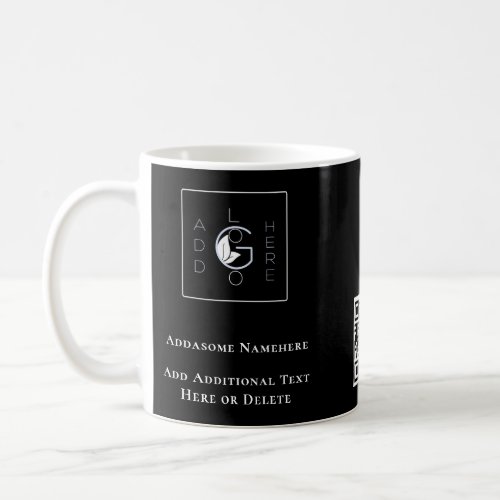 Modern Black Add Your Logo Business Marketing Coffee Mug