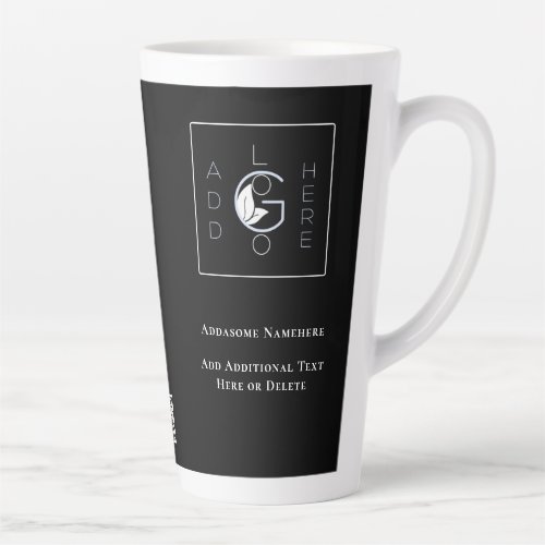 Modern Black Add Your Logo Business Marketing Latte Mug