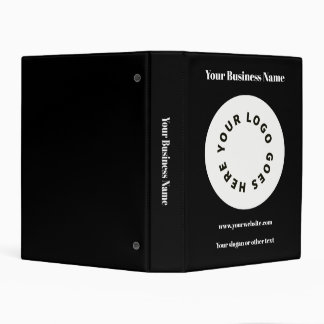 Modern Black Add Your Logo Mini Binder