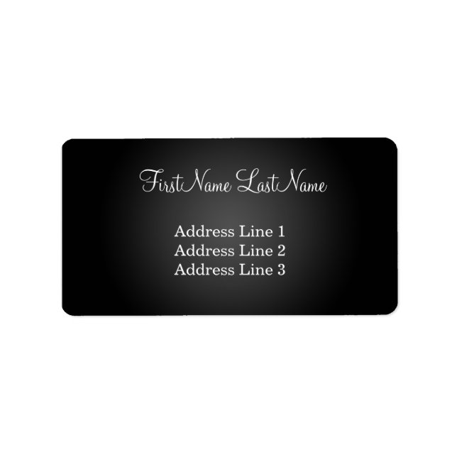 Modern Black Address Label (Front)