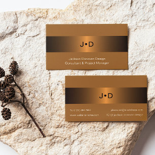 Modern Black Amber Gold Interior Design Consultant Business Card