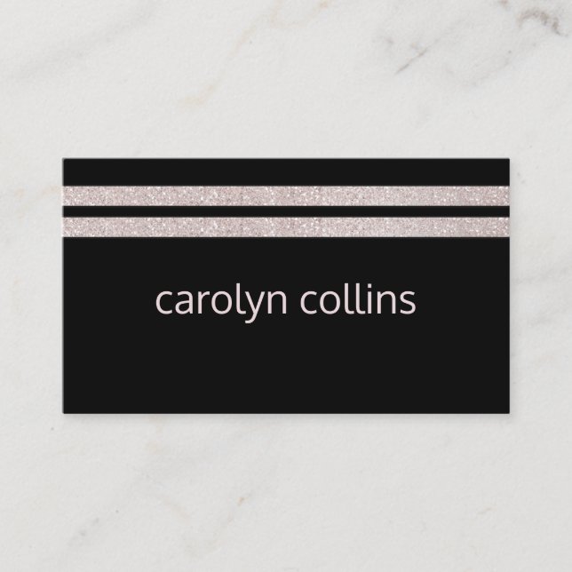 Modern Black and Blush Business Card (Front)