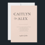 Modern Black and Blush Wedding Invitation<br><div class="desc">Modern Black and Blush Wedding Invitation</div>