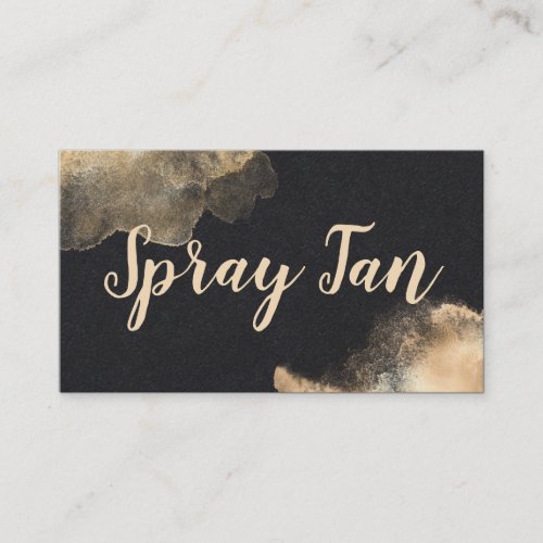 Modern Black And Bronze Ink Mobile Spray Tan Business Card