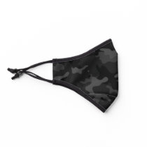 Modern Black and Dark Gray Camo Pattern Face Mask