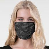 Modern Black and Dark Gray Camo Pattern Face Mask (Worn Her)