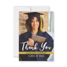 Modern Black and Gold 2025 Graduation Photo