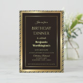 Modern Black and Gold 30th Birthday Dinner Invitation (Standing Front)