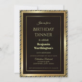 Modern Black and Gold 30th Birthday Dinner Invitation (Front)