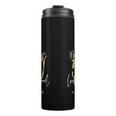 Modern black and gold 50th birthday stylish thermal tumbler (Front)