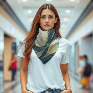 Modern Black and Gold Abstract Luxury- Bandana