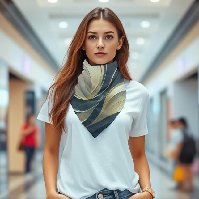 Modern Black and Gold Abstract Luxury- Bandana (Modern Abstract Black and Gold Elegant bandana)