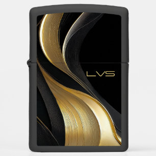 Modern Black and Gold Abstract Luxury- Zippo Lighter