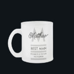 Modern Black and Gold Add Name & Monogram Best Man Frosted Glass Coffee Mug<br><div class="desc">Elegant and modern golden typography to personalize with your best man's name and monogram,  your names and wedding date.</div>