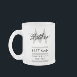 Modern Black and Gold Add Name & Monogram Best Man Frosted Glass Coffee Mug<br><div class="desc">Elegant and modern golden typography to personalize with your best man's name and monogram,  your names and wedding date.</div>