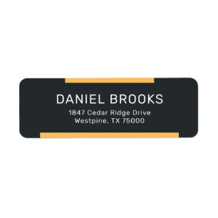 Modern Black and Gold Address Label