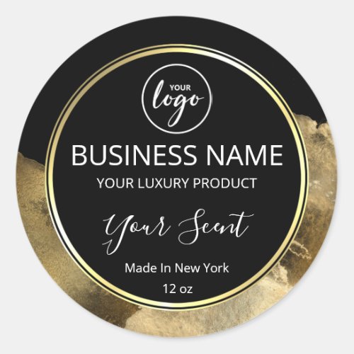 Modern Black And Gold Body Butter Labels