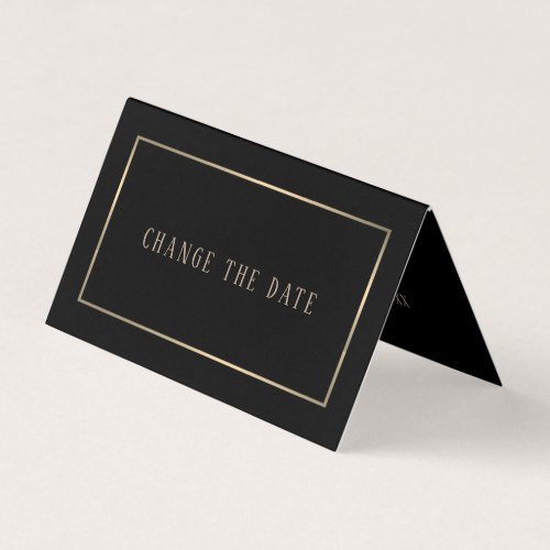 Modern Black and Gold Change the Date Card