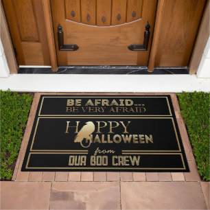 Modern Black And Gold Chic Adult Halloween Theme D Doormat