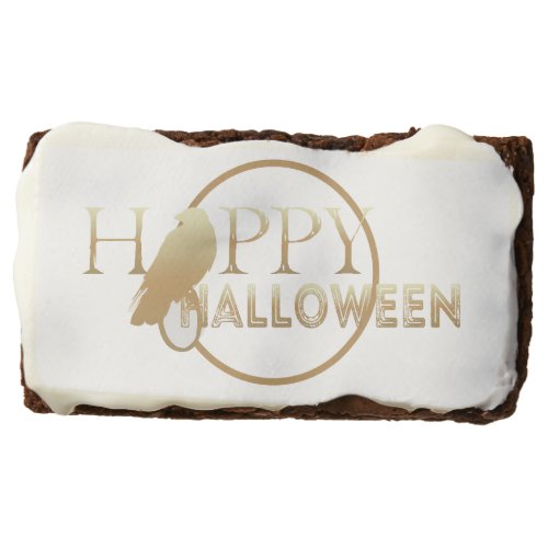 Modern Black And Gold Chic Adult Happy Halloween Brownie