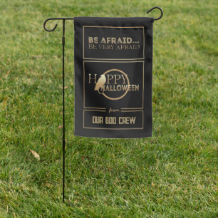 Modern Black And Gold Chic Adult Happy Halloween Garden Flag