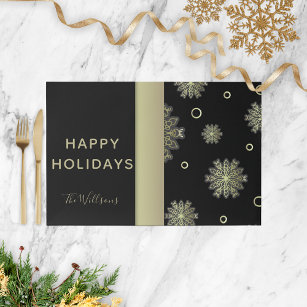 Modern Black and Gold Christmas Paper Placemat
