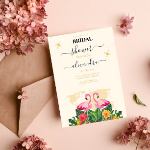 Modern Black and Gold Destination Passport Bridal Invitation