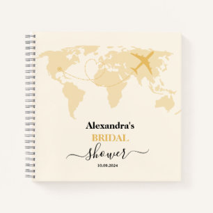 Modern Black and Gold Destination Passport Bridal Notebook