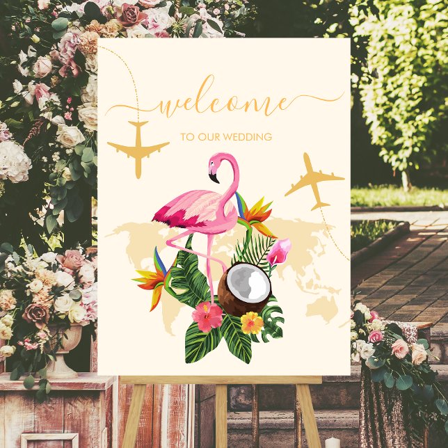 Modern Black and Gold Destination Passport Wedding Foam Board (Creator Uploaded)