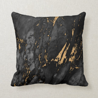 Modern Black and Gold Dusty Texture Throw Pillow
