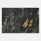 Modern Black and Gold Dusty Wrapping Paper Sheets (Front 3)